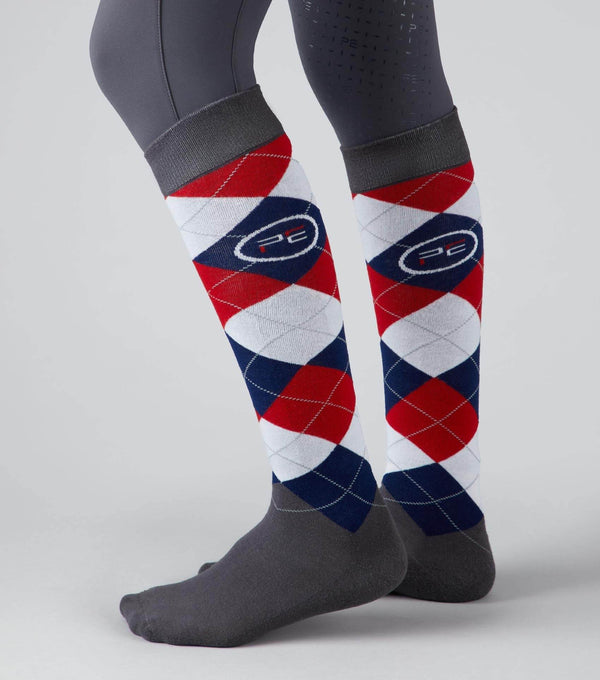 Premier Equine Adults 4 Season Socks (2 Pairs) Classic Check - N P Equestrian & Pet Supplies Ltd 