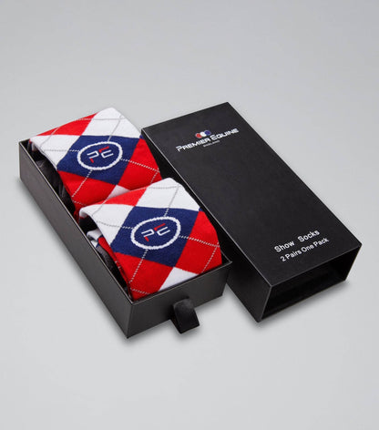 Premier Equine Adults 4 Season Socks (2 Pairs) Classic Check - N P Equestrian & Pet Supplies Ltd 