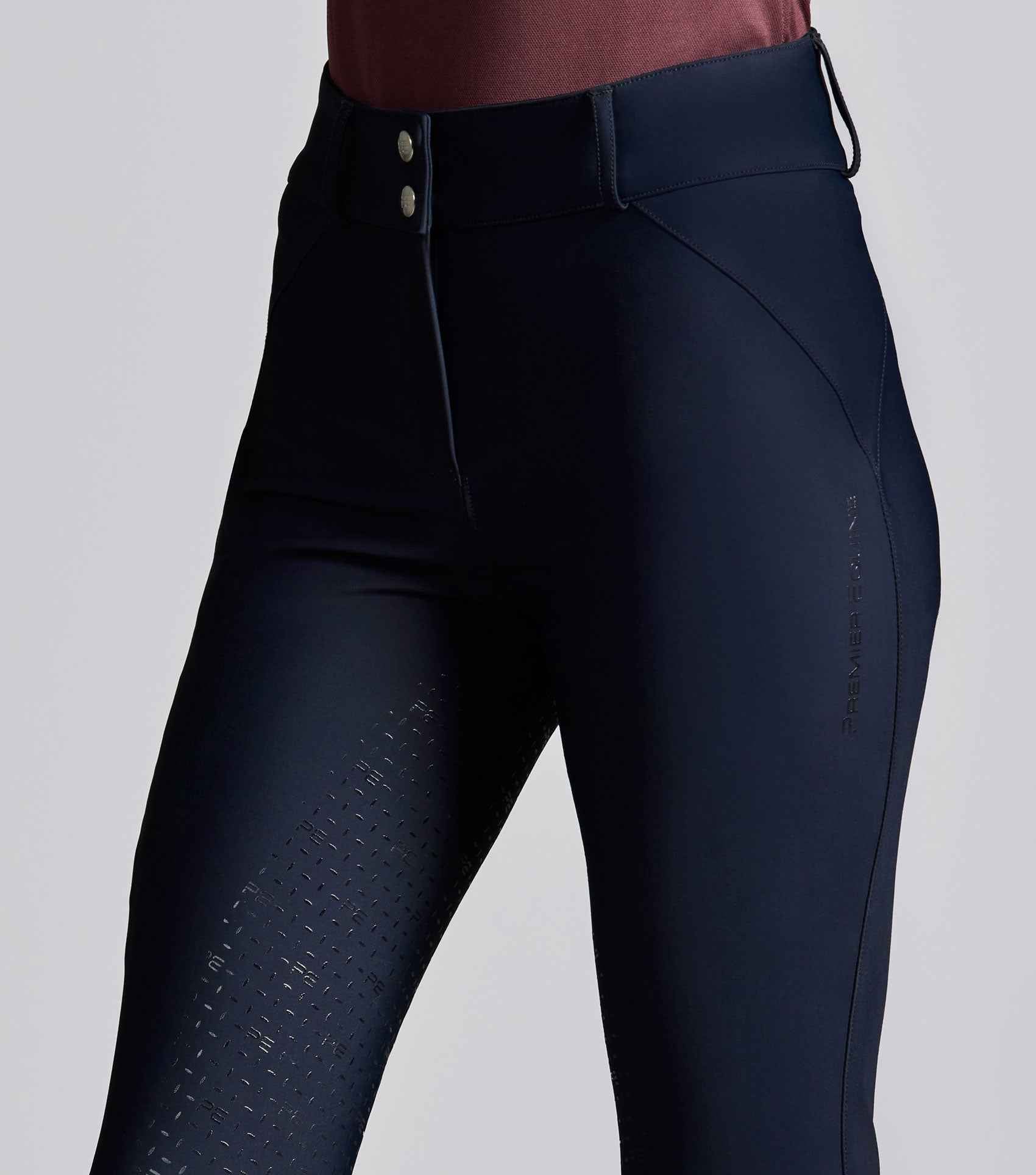 Premier Equine Amnis Womens Waterproof Gel Full Seat Riding Breeches - Navy
