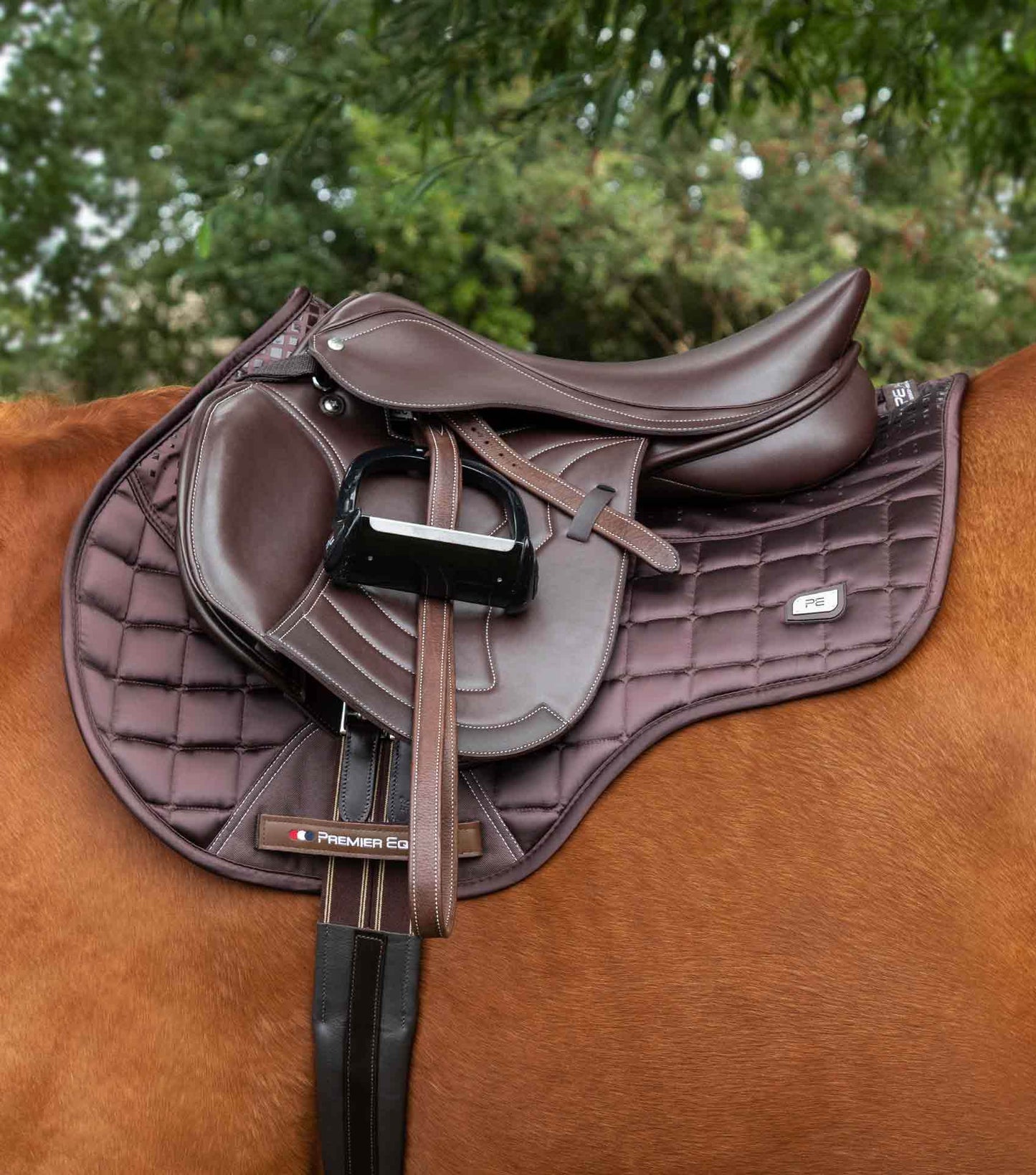 Premier Equine Armada Close Contact GP/Jump Square Brown - N P Equestrian & Pet Supplies Ltd 