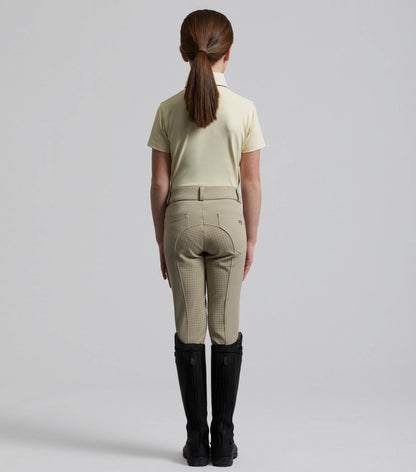Premier Equine Brava Girls Full Seat Gel Competition Riding Breeches Beige - N P Equestrian & Pet Supplies Ltd 