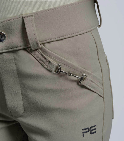 Premier Equine Brava Girls Full Seat Gel Competition Riding Breeches Beige - N P Equestrian & Pet Supplies Ltd 