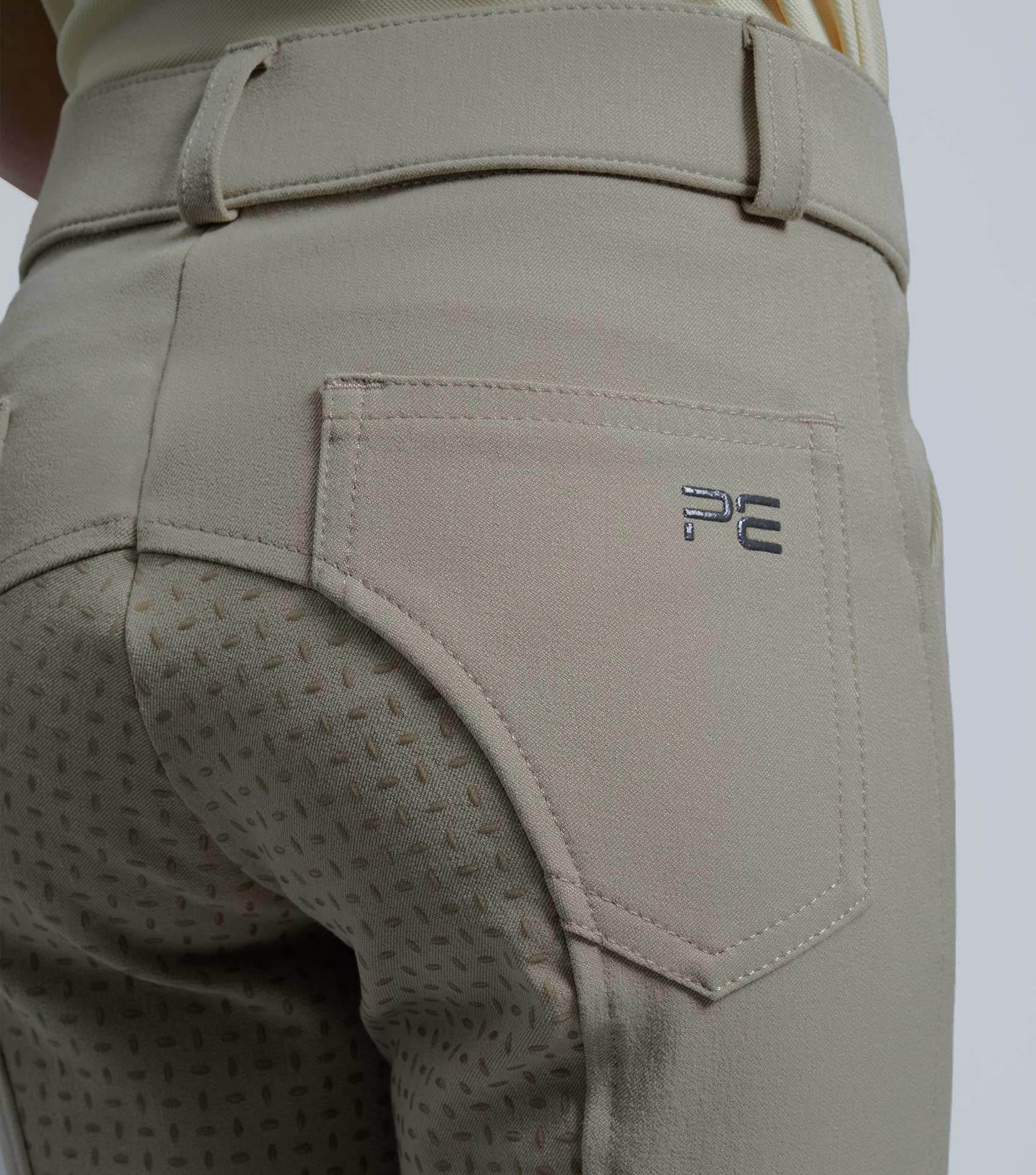 Premier Equine Brava Girls Full Seat Gel Competition Riding Breeches Beige - N P Equestrian & Pet Supplies Ltd 