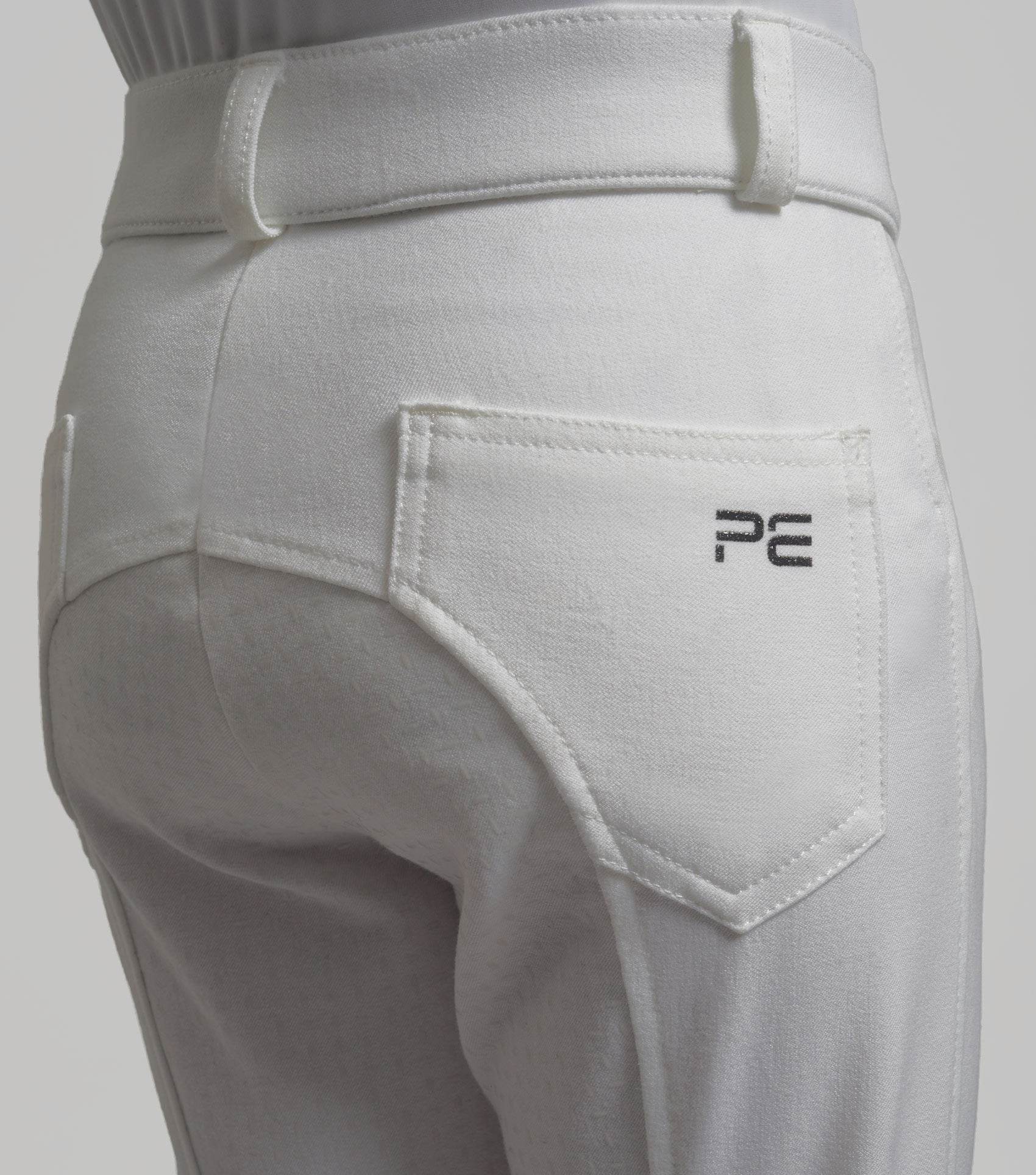 Premier Equine Brava Girls Full Seat Gel Competiton Riding Breeches White - N P Equestrian & Pet Supplies Ltd 
