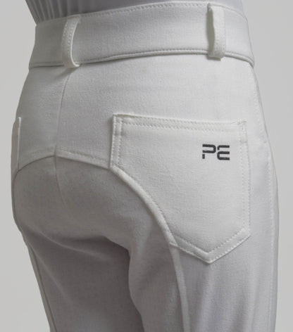 Premier Equine Brava Girls Full Seat Gel Competiton Riding Breeches White - N P Equestrian & Pet Supplies Ltd 
