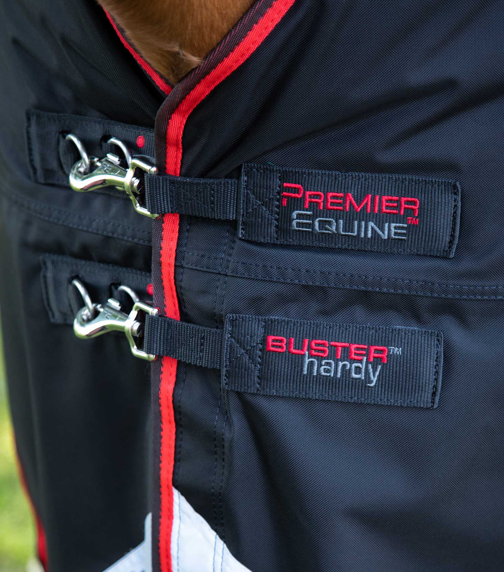 Premier Equine Buster Hardy 400g Half Neck Turnout Rug Black - N P Equestrian & Pet Supplies Ltd