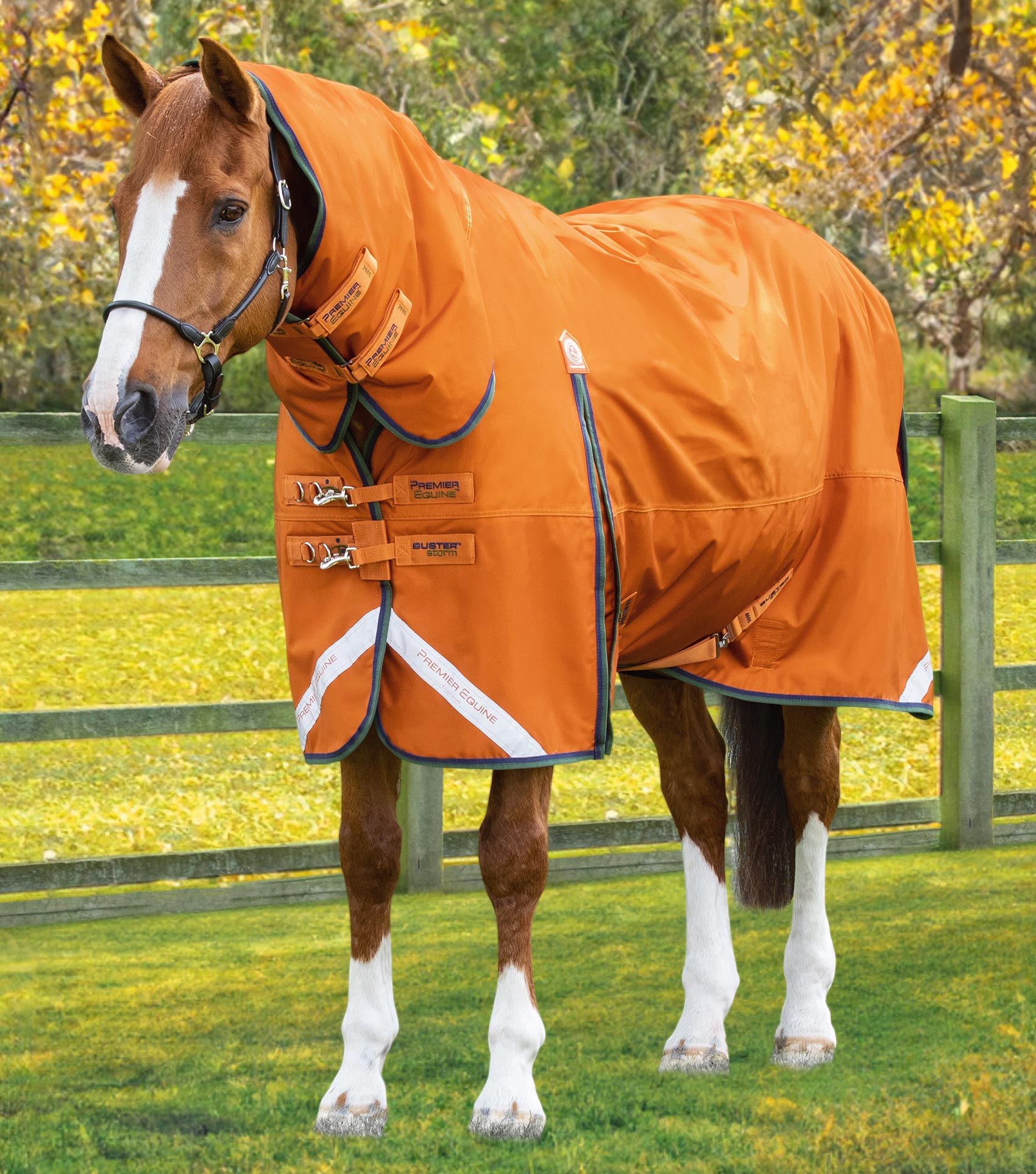 Premier Equine Buster Storm 400g Combo Turnout Rug with Classic Neck Burnt Orange - N P Equestrian & Pet Supplies Ltd