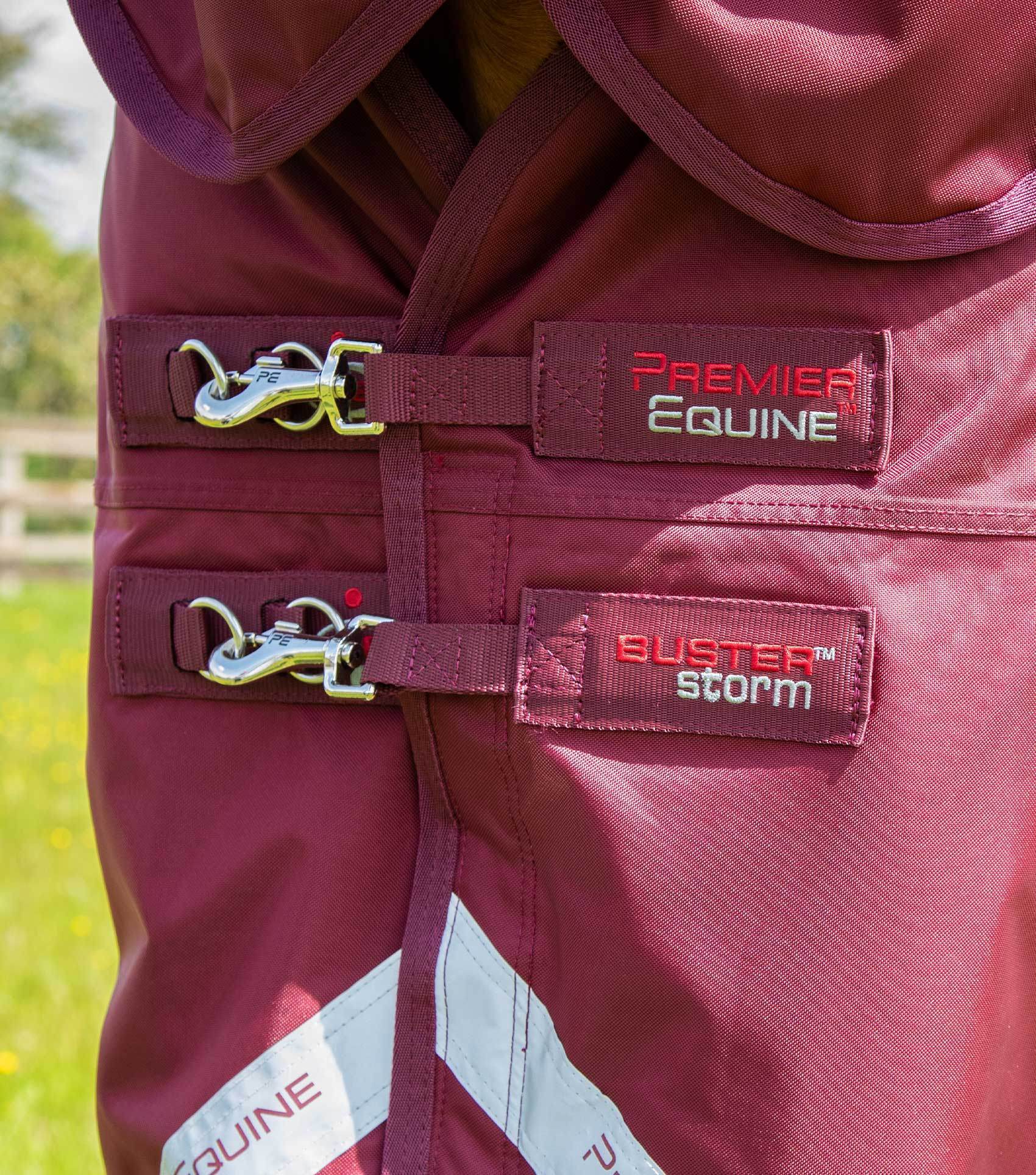 Premier Equine Buster Storm 90g Combo Turnout Rug with Classic Neck Burgundy - N P Equestrian & Pet Supplies Ltd 