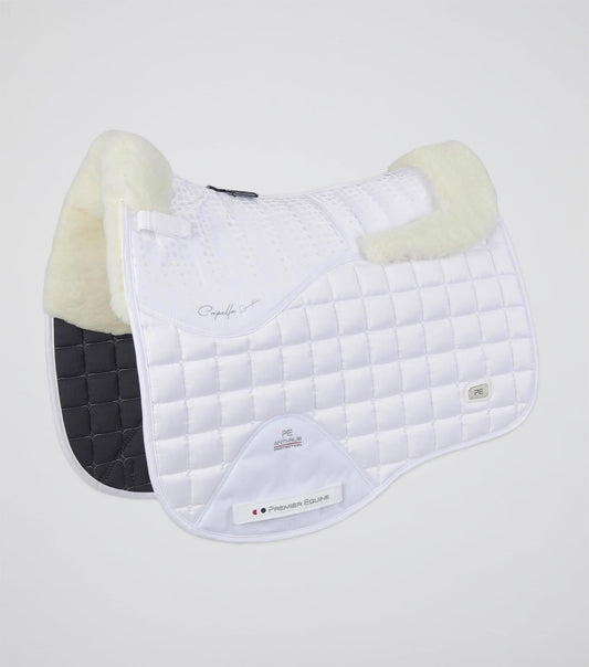 Premier Equine Capella Close Contact Merino Wool Dressage Square White/Natural Wool