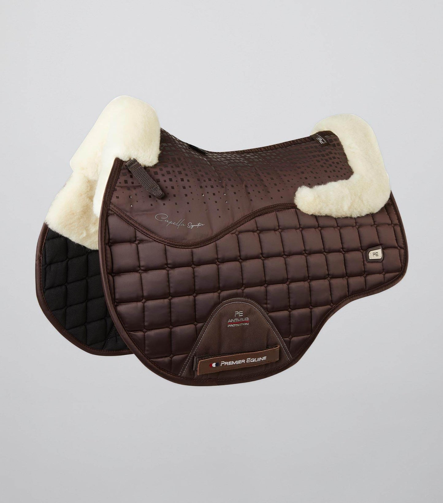 Premier Equine Capella Close Contact Merino Wool GP/Jump Square Brown/Natural Wool