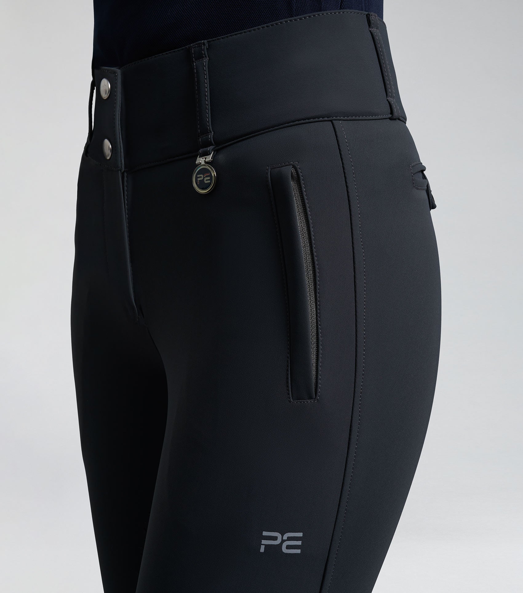 Premier Equine Carapello Ladies Full Seat Gel Riding Breeches - Anthracite - N P Equestrian & Pet Supplies Ltd