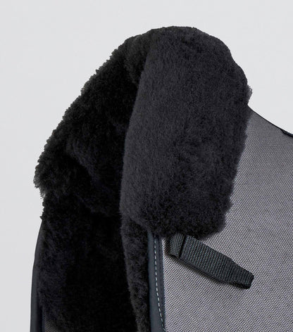 Premier Equine Close Contact Airtechnology Shockproof Wool Saddle Pad - Dressage Square Grey/Black Wool
