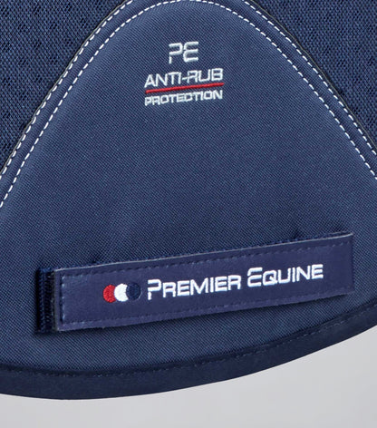 Premier Equine Close Contact Airtechnology Shockproof Wool Saddle Pad - Dressage Square Navy/Grey Wool