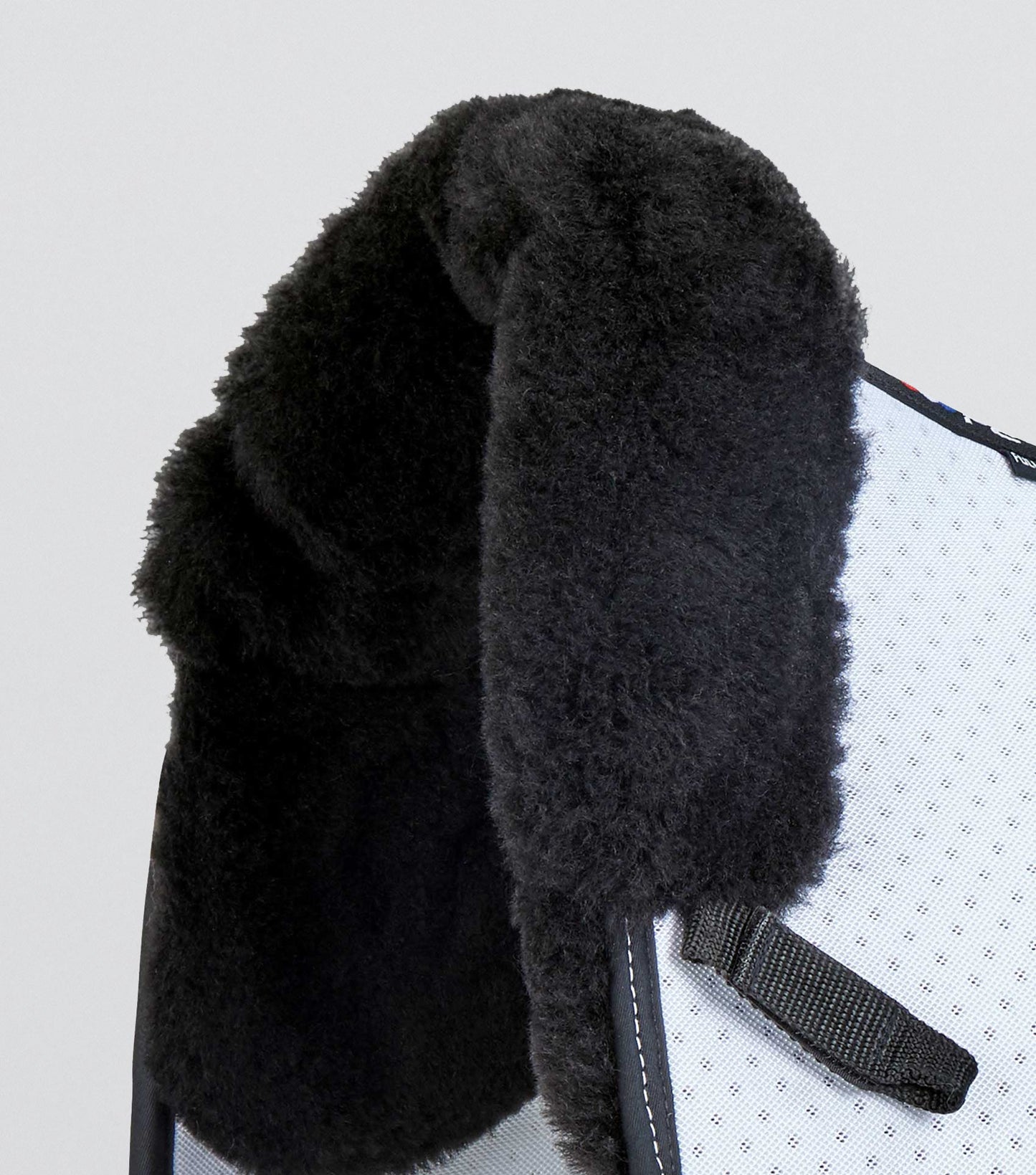 Premier Equine Close Contact Airtechnology Shockproof Wool Saddle Pad - Dressage Square White/Black Wool