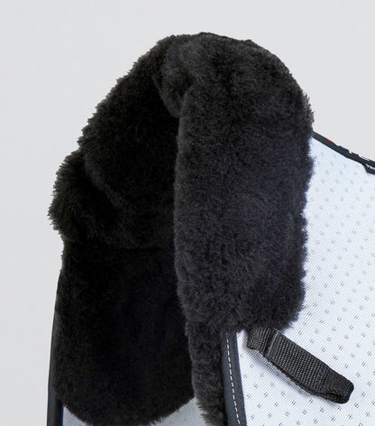 Premier Equine Close Contact Airtechnology Shockproof Wool Saddle Pad - Dressage Square White/Black Wool