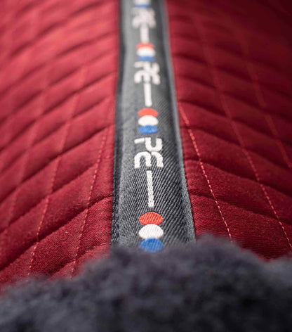 Premier Equine Close Contact Merino Wool European Saddle Pad - Dressage Saddle Pad Burgundy/Navy Wool