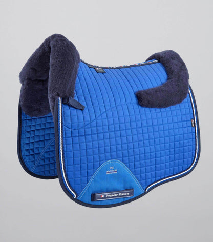 Premier Equine Close Contact Merino Wool European Saddle Pad - Dressage Saddle Pad Royal Blue/Navy Wool