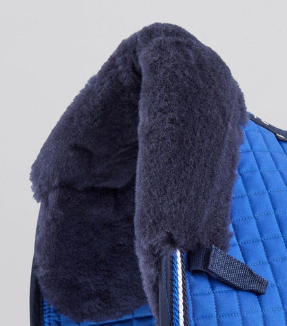 Premier Equine Close Contact Merino Wool European Saddle Pad - Dressage Saddle Pad Royal Blue/Navy Wool