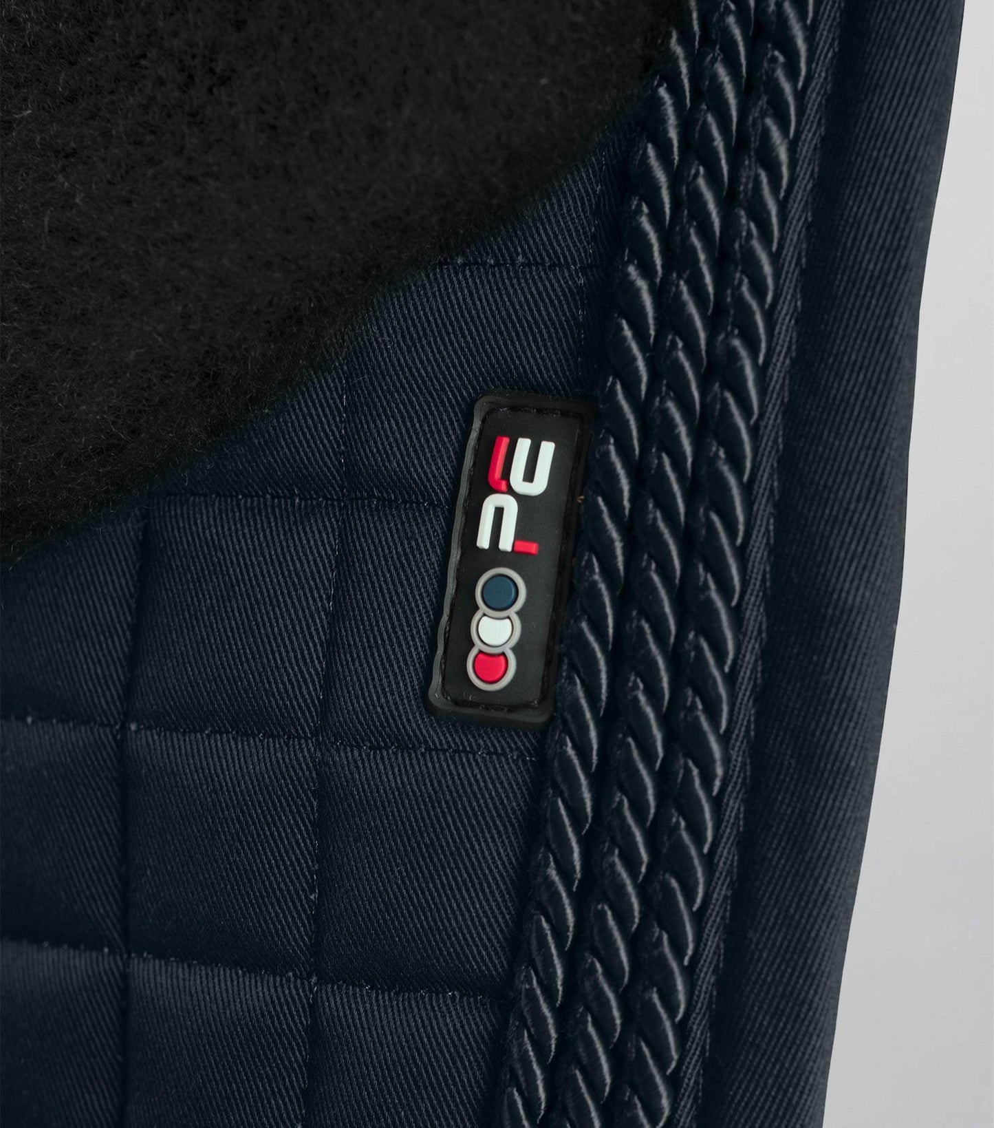 Premier Equine Close Contact Merino Wool European Saddle Pad - GP/Jump Square Black/Black Wool