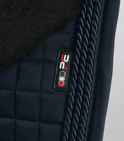 Premier Equine Close Contact Merino Wool European Saddle Pad - GP/Jump Square Black/Black Wool
