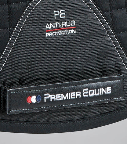 Premier Equine Close Contact Merino Wool European Saddle Pad - GP/Jump Square Black/Black Wool
