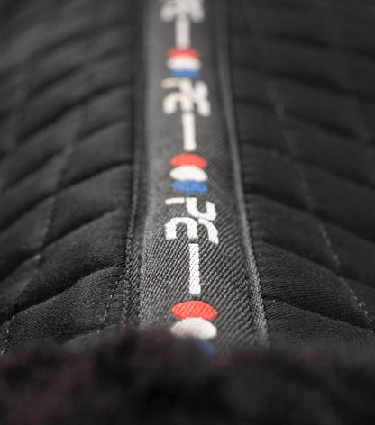 Premier Equine Close Contact Merino Wool European Saddle Pad - GP/Jump Square Black/Black Wool