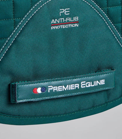 Premier Equine Close Contact Merino Wool European Saddle Pad - GP/Jump Square Green/Green Wool
