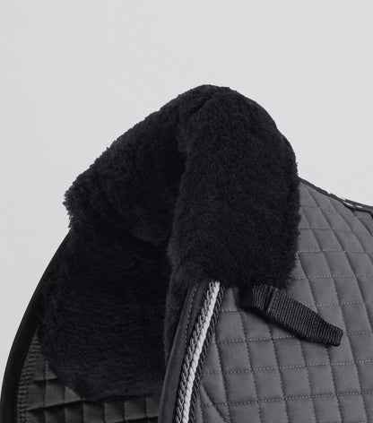 Premier Equine Close Contact Merino Wool European Saddle Pad - GP/Jump Square Grey/Black Wool