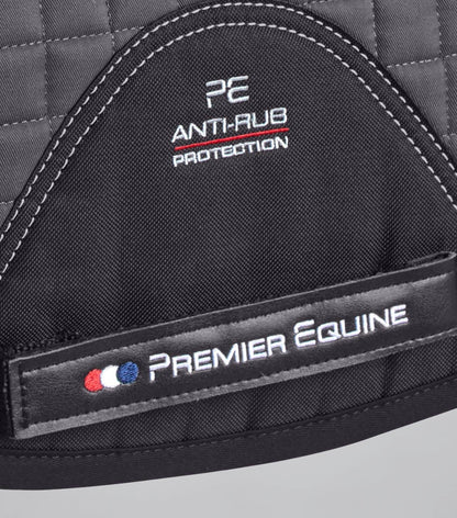 Premier Equine Close Contact Merino Wool European Saddle Pad - GP/Jump Square Grey/Black Wool