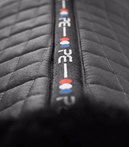 Premier Equine Close Contact Merino Wool European Saddle Pad - GP/Jump Square Grey/Black Wool
