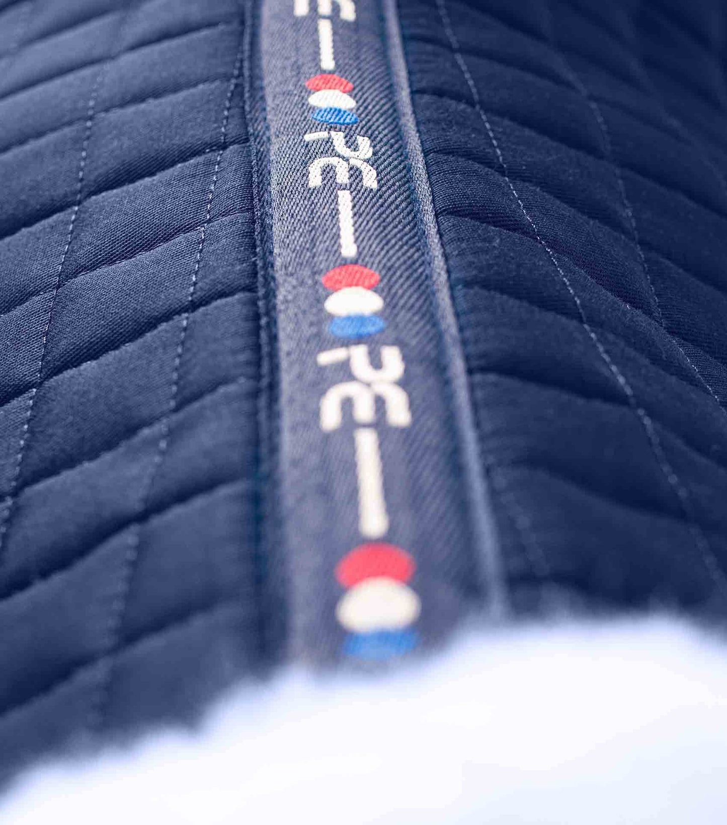 Premier Equine Close Contact Merino Wool European Saddle Pad - GP/Jump Square Navy/Natural Wool