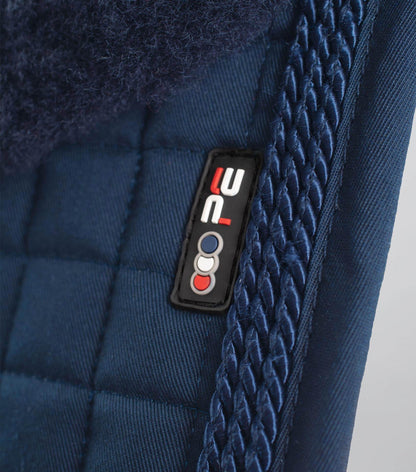 Premier Equine Close Contact Merino Wool European Saddle Pad - GP/Jump Square Navy/Navy Wool