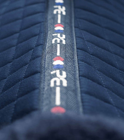 Premier Equine Close Contact Merino Wool European Saddle Pad - GP/Jump Square Navy/Navy Wool