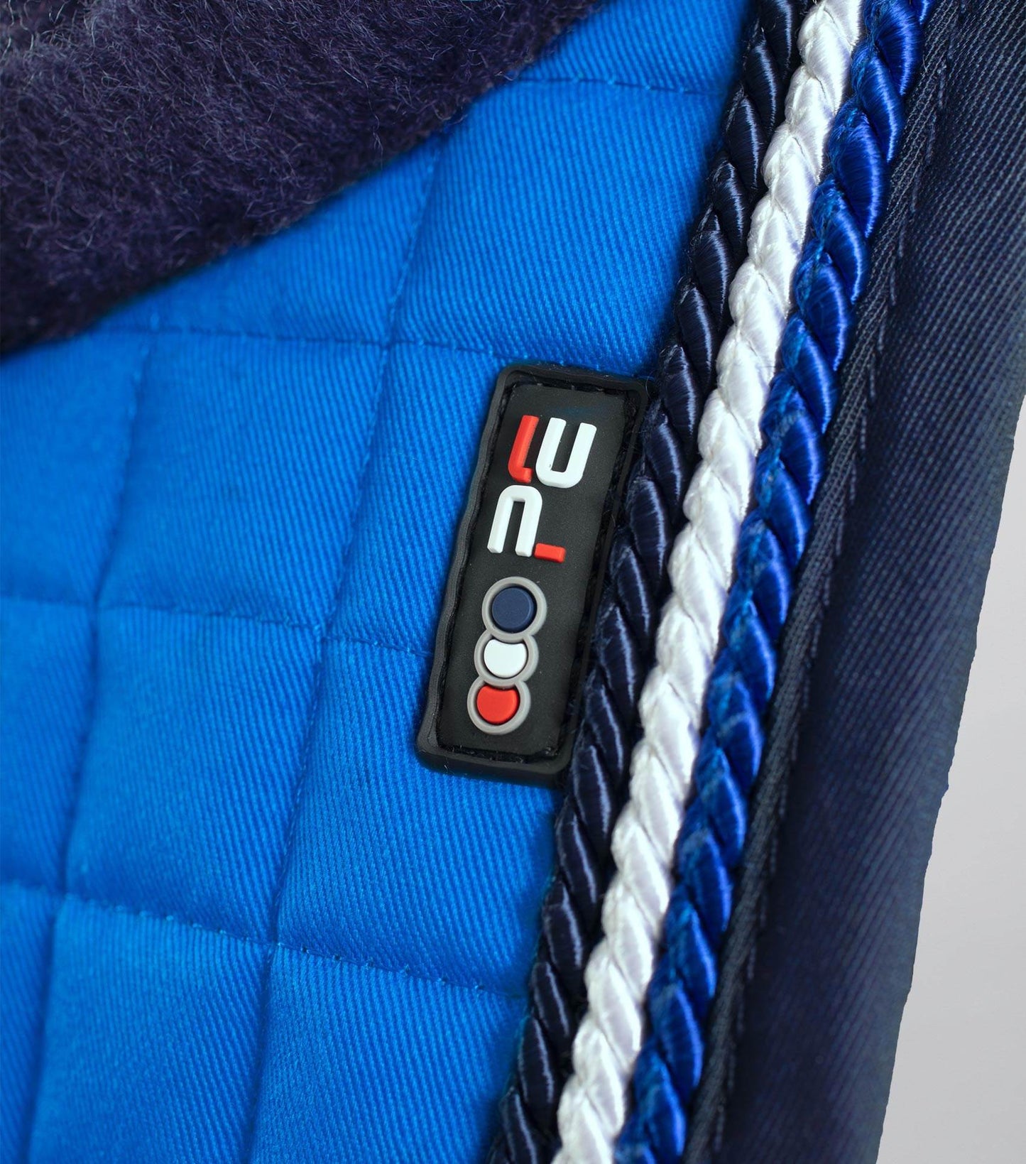 Premier Equine Close Contact Merino Wool European Saddle Pad - GP/Jump Square Royal Blue/Navy Wool