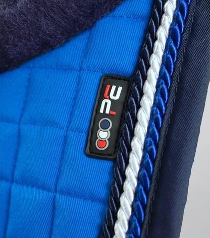 Premier Equine Close Contact Merino Wool European Saddle Pad - GP/Jump Square Royal Blue/Navy Wool
