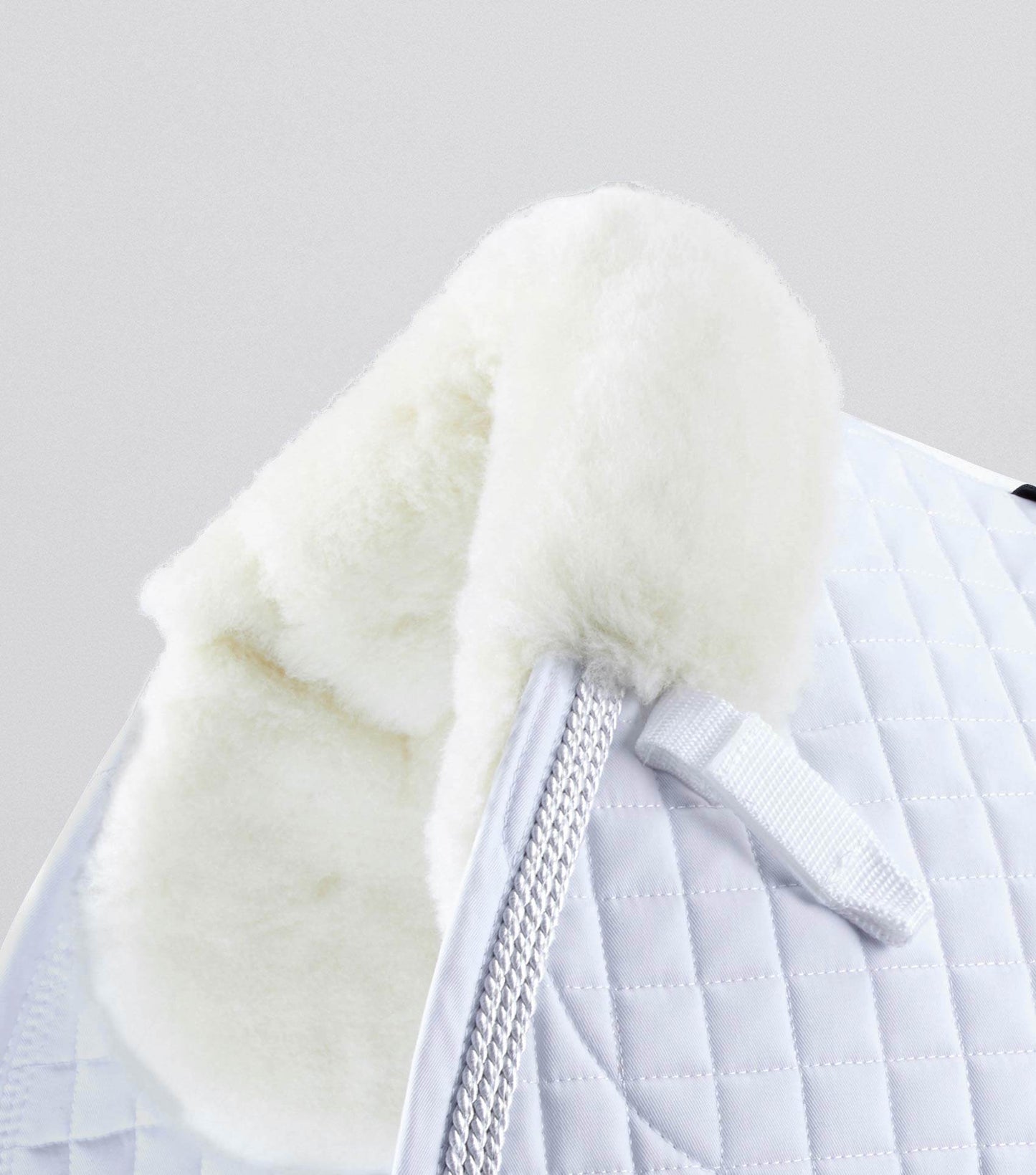 Premier Equine Close Contact Merino Wool European Saddle Pad - GP/Jump Square White/Natural Wool