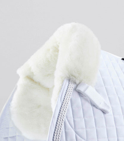 Premier Equine Close Contact Merino Wool European Saddle Pad - GP/Jump Square White/Natural Wool