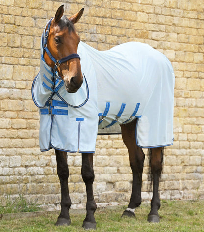 Premier Equine Combo Bug Buster Fly Rug with Belly Flap - Blue