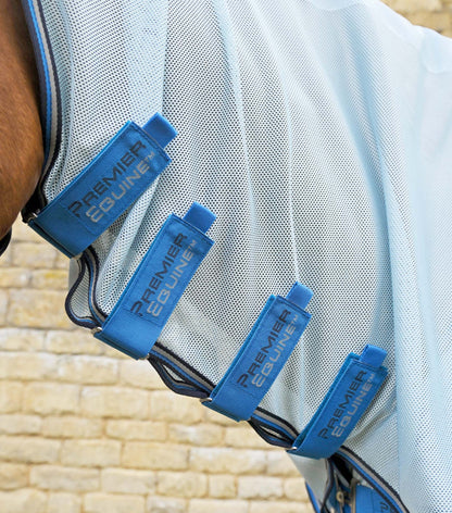 Premier Equine Combo Bug Buster Fly Rug with Belly Flap - Blue