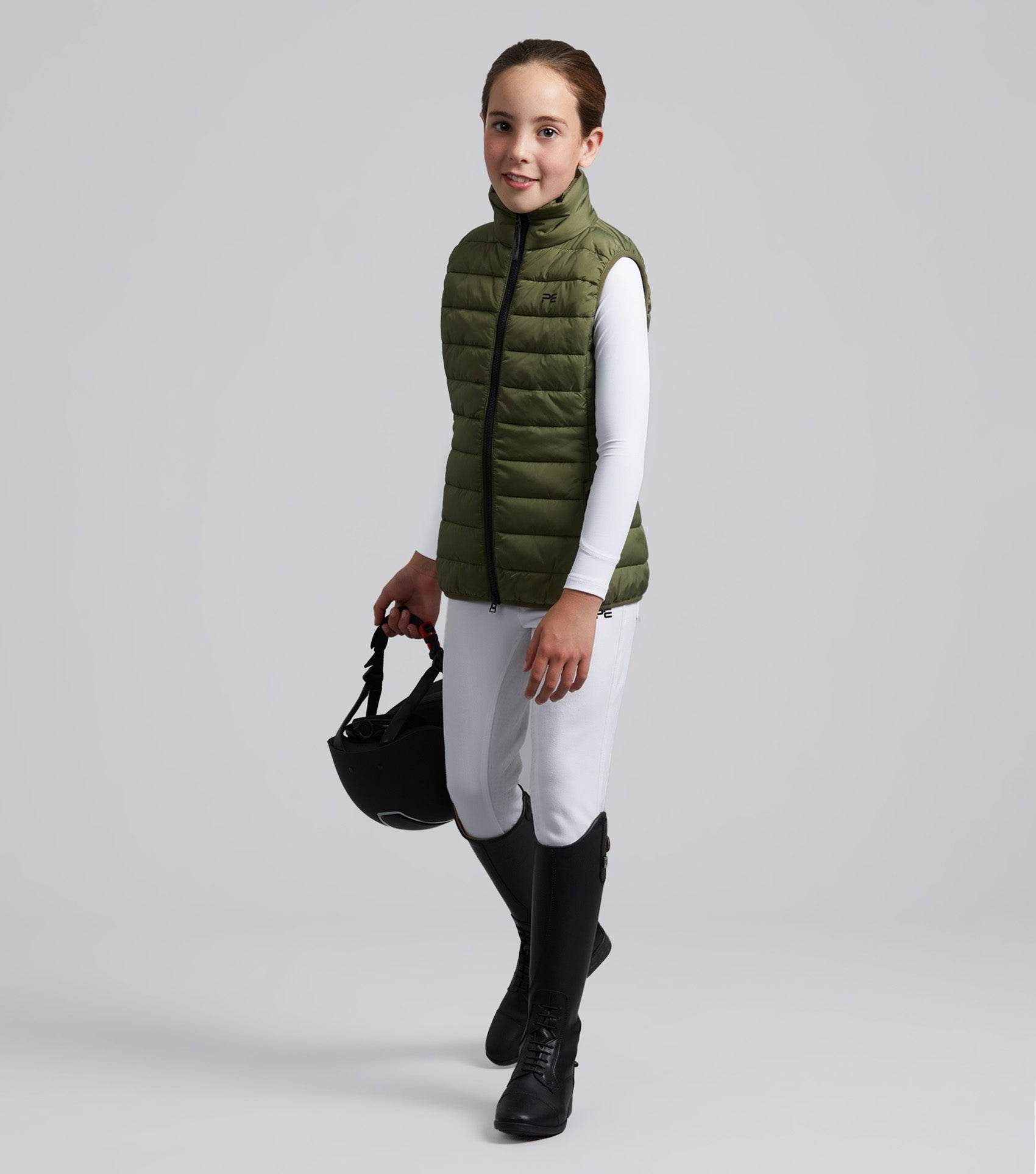 Premier Equine Dante Junior Unisex Gilet Olive - N P Equestrian & Pet Supplies Ltd 