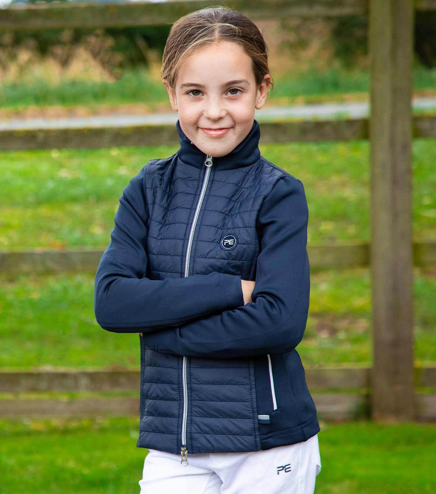 Premier Equine Mini Elena Girl's Hybrid Riding Jacket Navy - N P Equestrian & Pet Supplies Ltd 