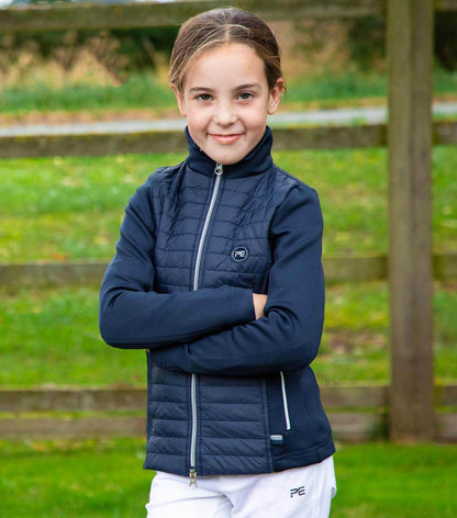 Premier Equine Mini Elena Girl's Hybrid Riding Jacket Navy - N P Equestrian & Pet Supplies Ltd 