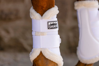 Eskadron Soft Mesh Faux Fur Tendon Boots - White