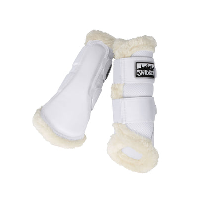 Eskadron Soft Mesh Faux Fur Tendon Boots - White