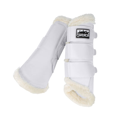 Eskadron Soft Mesh Faux Fur Tendon Boots - White
