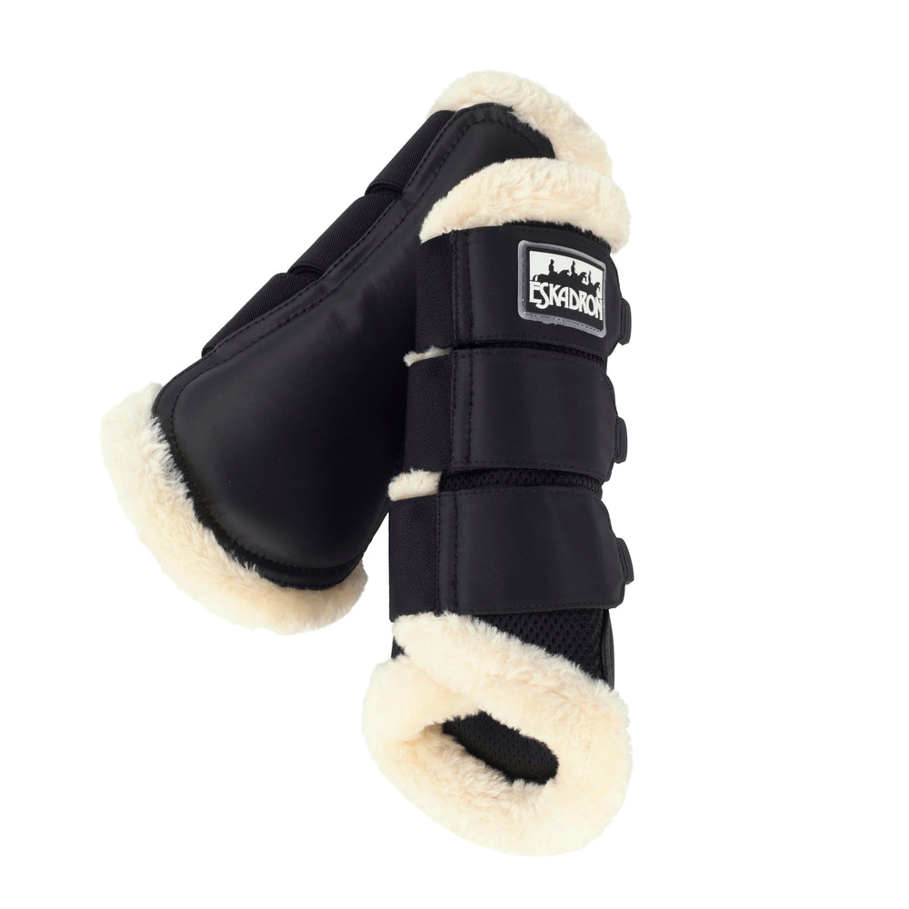 Eskadron Soft Mesh Faux Fur Tendon Boots - Black