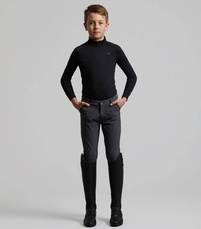 Premier Equine Gando Boys Gel Knee Riding Breeches Grey - N P Equestrian & Pet Supplies Ltd 