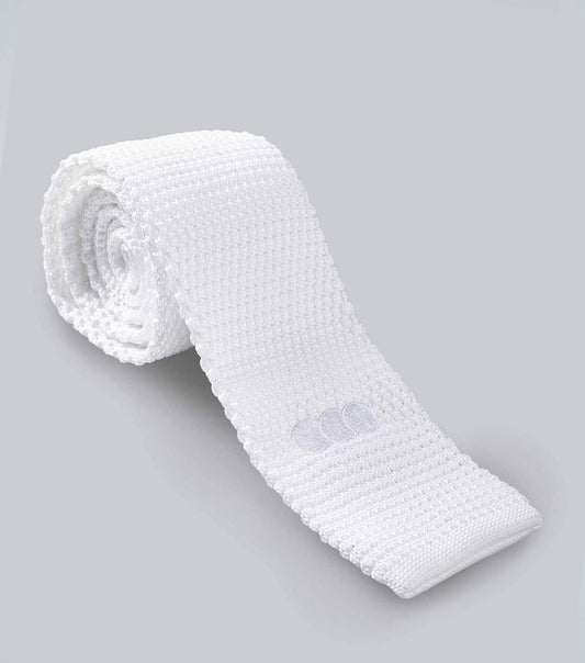 Premier Equine Men's Knitted Tie - White