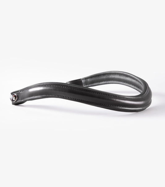 Black leather shaped browband on a white background