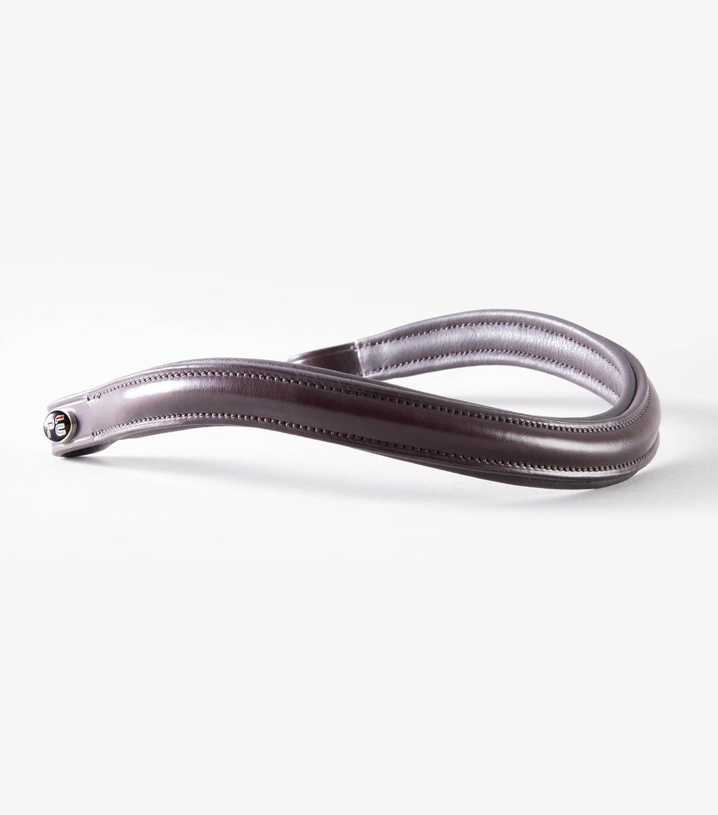 Premier Equine Liscio Plain Shaped Leather Browband Brown - N P Equestrian & Pet Supplies Ltd 
